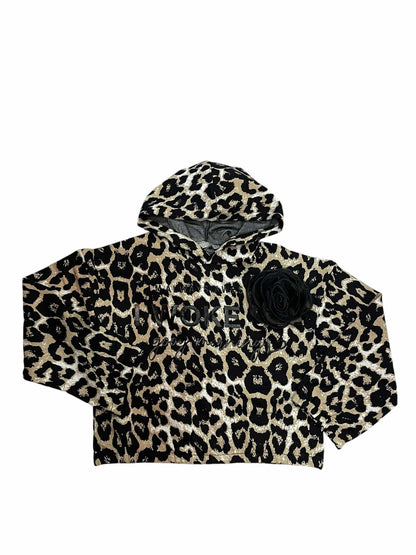 Liitle Star Leopard φόρμα Με δαντελένιο αξεσουάρ λουλούδι.