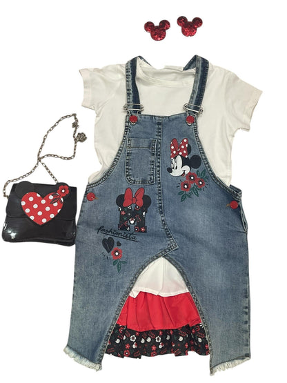 ​Minnie Σετ σαλοπέτας , Μπλούζα με τσάντα και αξεσουάρ για τα μαλλιά