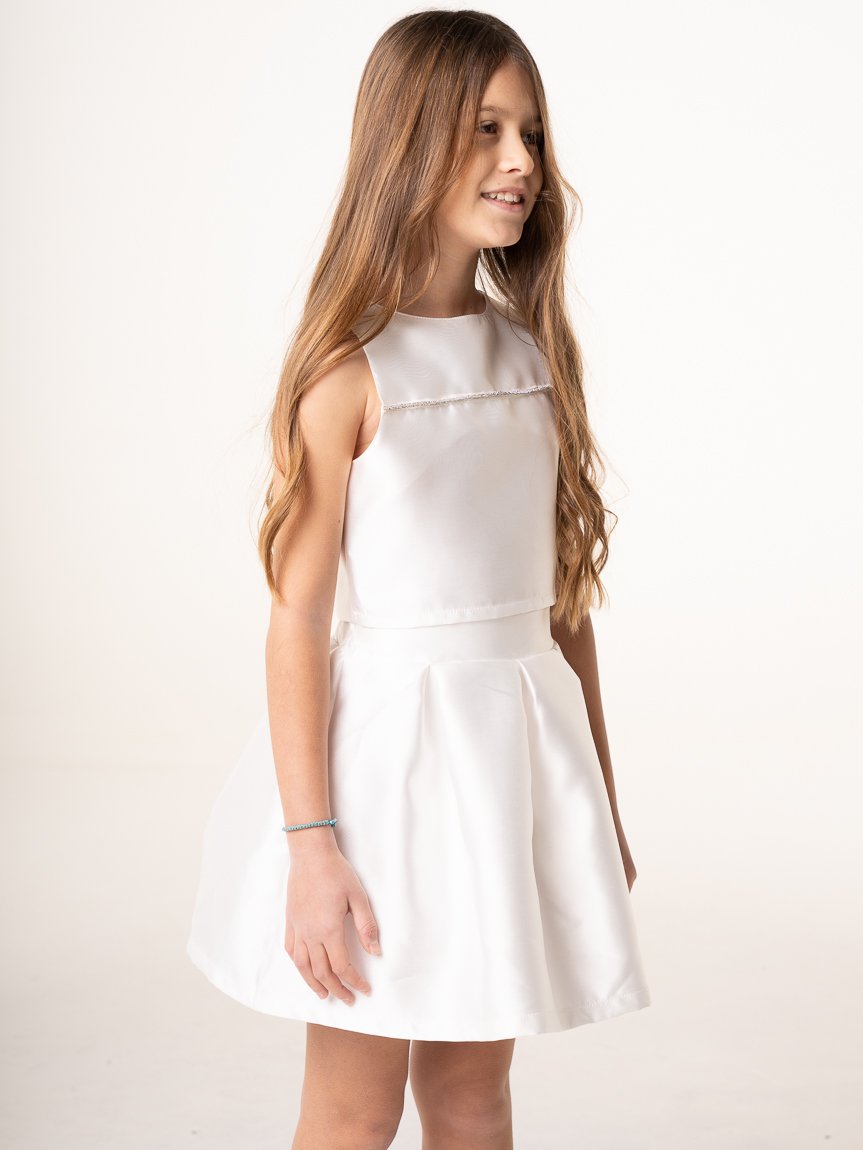 WB FEM SATIN σετ για κορίτσια crop top και φούστα