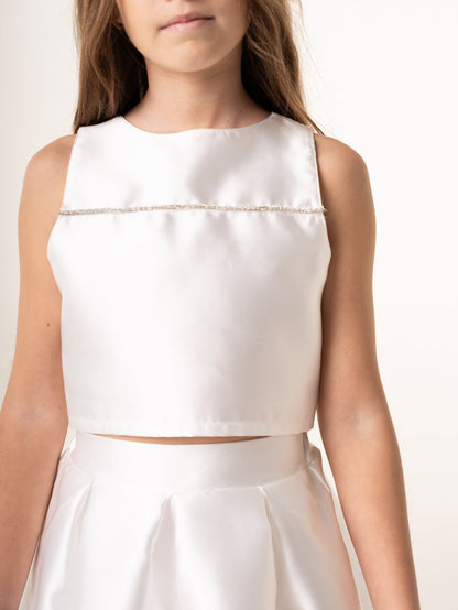 WB FEM SATIN σετ για κορίτσια crop top και φούστα