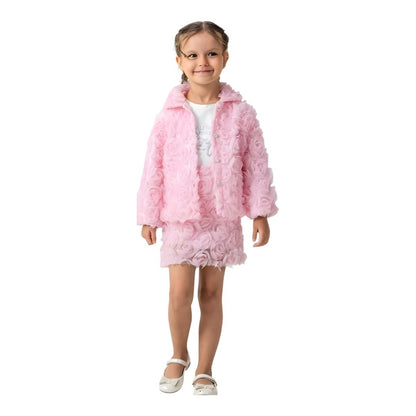 Rosella Lace Bloom Set – Σετ Κοριτσιού με 3D Ανάγλυφα Λουλούδια