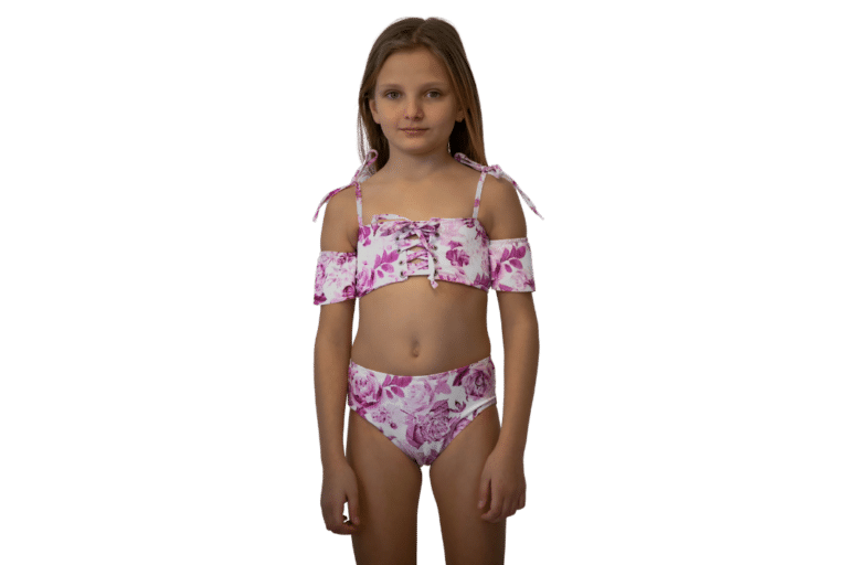 Μπικίνι ψηλόμεσο all-over pink floral print